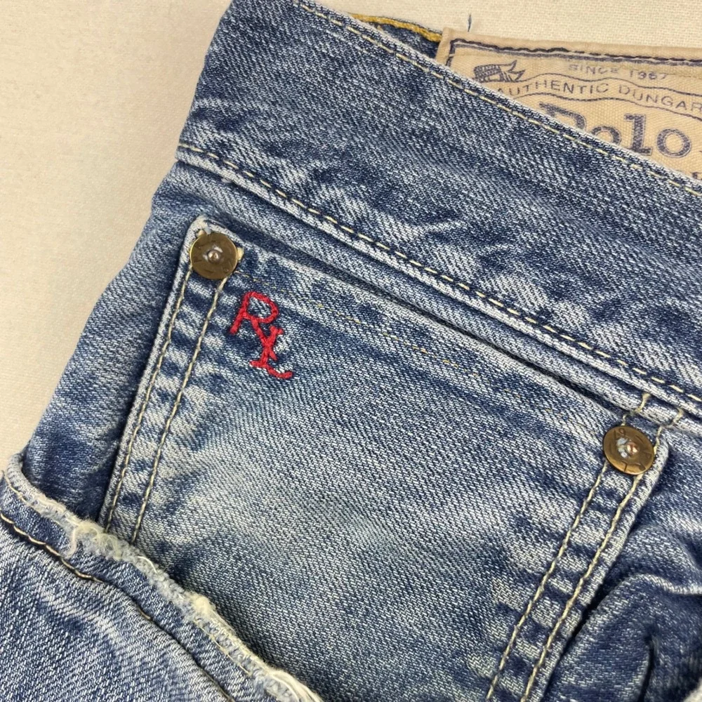 Polo Ralph Lauren Mens Authentic Dungarees Blue Jeans 36x30 Cotton Straight Leg
